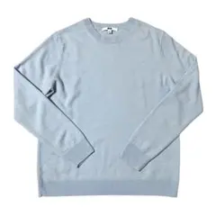 ユニクロ　カシミヤクルーネックセーター　ブルー　XL