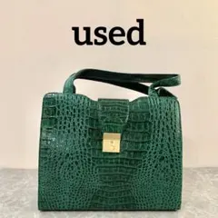 ノーブランド】クロコ型押し 2WAYハンドバッグ グリーン - メルカリ
