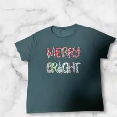 MERRY and BRIGHT 半袖Tシャツ 緑 グリーン