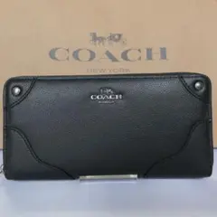 コーチ COACH 長財布 レザー ミッキー アコーディオンジップ ブラック