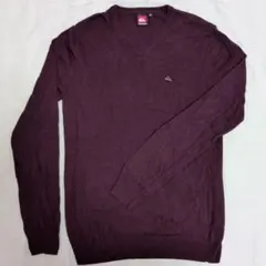 QUIKSILVER Vネックニット ボルドー Mサイズのサムネイル