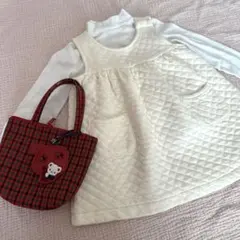 GAP キルティングジャンパースカートセット　ホワイト