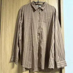 ユニクロ　メンズ　トップス　長袖シャツ　ベージュ　おしゃれ　XLサイズ