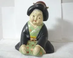 希少　お福さん　オカメ　陶器　置物　縁起物　アンティーク　ヴィンテージ 希少 お福さん オカメ 陶器 置物 縁起物 アンティーク ヴィンテージ