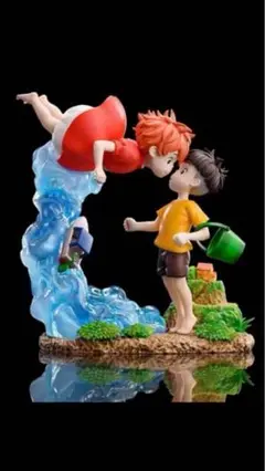 宮崎駿 崖の上のポニョ ポニョと宗介 彫刻フィギュア Qoo10] GKアニメーション 宮崎駿 崖の上のポニ