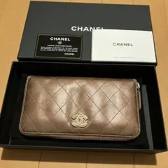CHANEL 長財布ラウンドファスナー / ピンクゴールド