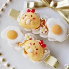 【匿名配送】 ホイップデコ 前髪ヘアピン 2個セット ハンドメイド【85】