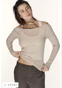 ZARA アシンメトリーモックレイヤーTシャツ