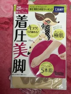 【匿名配送】DHC バンビーナスリムレッグ着圧極肌5本指ストッキングM-L