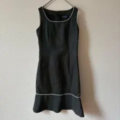 ROPE ロペ　ノースリーブワンピース　ドット柄　綺麗め　ネイビー　サイズ9