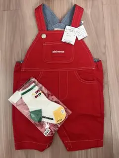 MIKIHOUSE ミキハウス ロンパース　赤　靴下付き