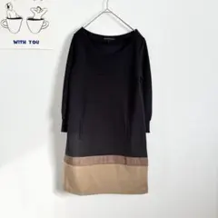 グリーンレーベルリラクシング　切り替えワンピース　長袖　大人カジュアル◎