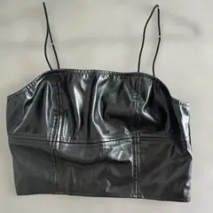 SHEIN フェイクレザー ビスチェ ブラック Mサイズのサムネイル