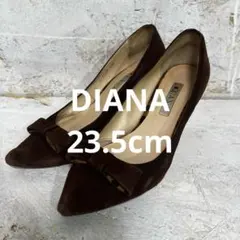 【 6319番】 DIANA ブラウン リボン付き ハイヒール　23.5cm