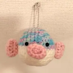 セキセイインコ あみぐるみ ストラップ付き ハンドメイド かぎ針編み