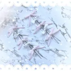 No.155 ヘアメリボン/リボンセット ピンク ベロア