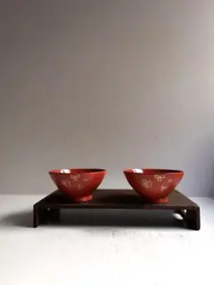 747 民藝店別注品 山中塗 桜図お椀 2点組 漆器 漆芸 工芸 民芸 未使用