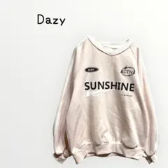 【Dazy】ピンク Vネック トレーナー トップス　カジュアル