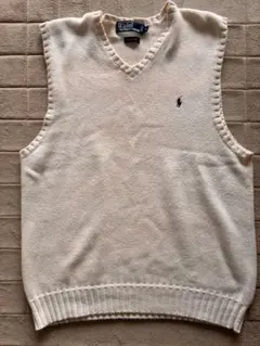 Polo Ralph Lauren アイボリー コットン　ベスト Lsize
