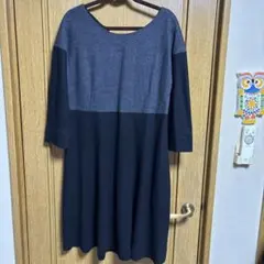 MACPHEE （トゥモローランド）グレー・ブラック ウールワンピース Aライン