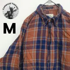 US古着 フランネルシャツ ST.JOHN′SBAY オレンジ ブルー