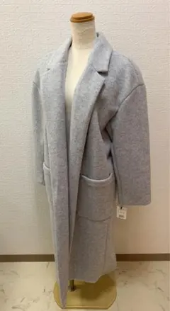 未使用 collex レディース グレー ロングコート ウール風素材 アバハウス
