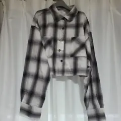 WEGO チェック柄 ショート丈シャツ 長袖