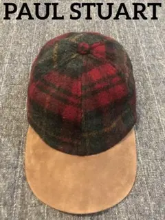 ポールスチュアート　PAUL STUART ウールキャップ　チェック USA製