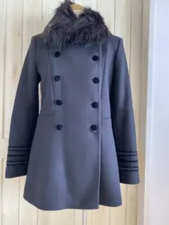 美品☆ZARAレディース☆フェイクファー付きコートLサイズ