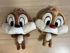 ディズニーファンキャップ/被り物 チップとデール ぬいぐるみ帽子 2個セット