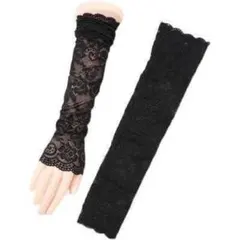 【夏用ロング日焼け止め手袋】通気性抜群、UVカット対応　ブラック