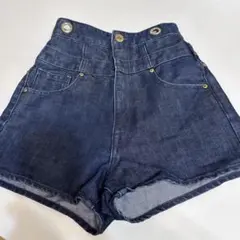 rienda ハイウエストデニムショートパンツ 24インチ