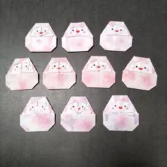 桜模様 ダルマ折り紙 10個+予備1個　壁面飾り　小のサムネイル