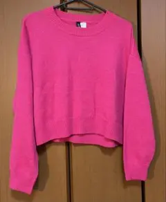 H&M Divided ピンク クロップドニット Mサイズ