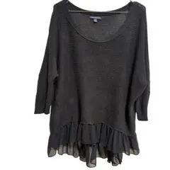 American Eagle OutfittersシフォンフリルニットブラックS