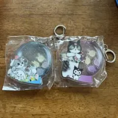 猫のアクリルキーホルダー2個セット