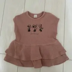 Disney baby ミニー ワッフルペプラムTシャツ 90cm〜95cmのサムネイル