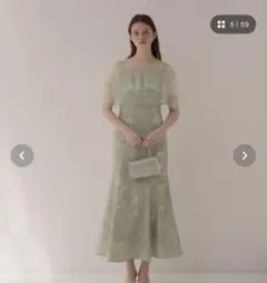 チュールフリルボレロペイントマーメイドドレスワンピース