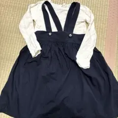 ネイビー ストラップ付きワンピース