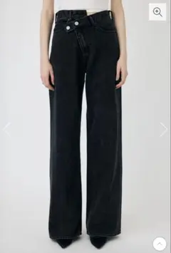 moussy CROSS WAIST WIDE ストレート ブラック 0