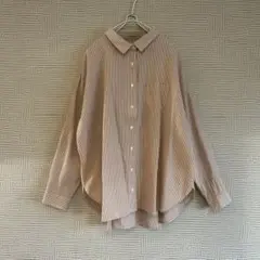 【美品】Samansa Mos2☆コットンリネンビックシルエットシャツ