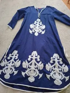 チャイハネ　ロングワンピース　ネイビー