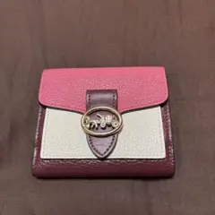 COACH 三つ折り財布 ピンク ホワイト ボルドーのサムネイル