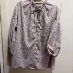 GU 花柄 五分袖ブラウス L