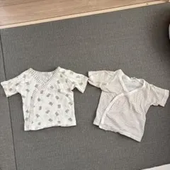 ベビー肌着 2点セット クマ柄 ストライプ