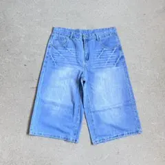 ライトブルー ワイドデニムパンツ