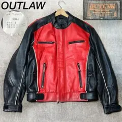 ヴィンテージ　OUTLAW シングルライダースジャケット XL YBSジップのサムネイル
