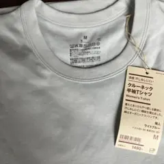 無印良品 涼感 汗じみしにくいクルーネック半袖Tシャツ ライトブルー Mのサムネイル