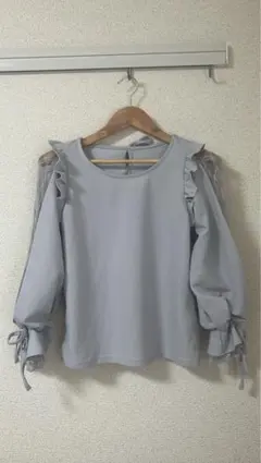 INGNI パープル　フリル付き 長袖ブラウス