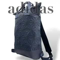【ヴィンテージ】アディダス　幾何学模様　ロールトップリュック　ネイビー　大容量